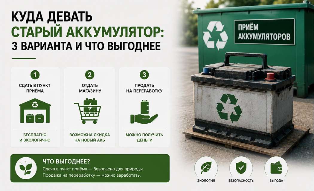 Куда девать старый аккумулятор: 3 варианта и что выгоднее